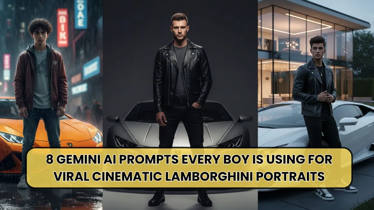 8 Gemini AI Prompts Every Boy Is Using for Viral Cinematic Lamborghini Portraits