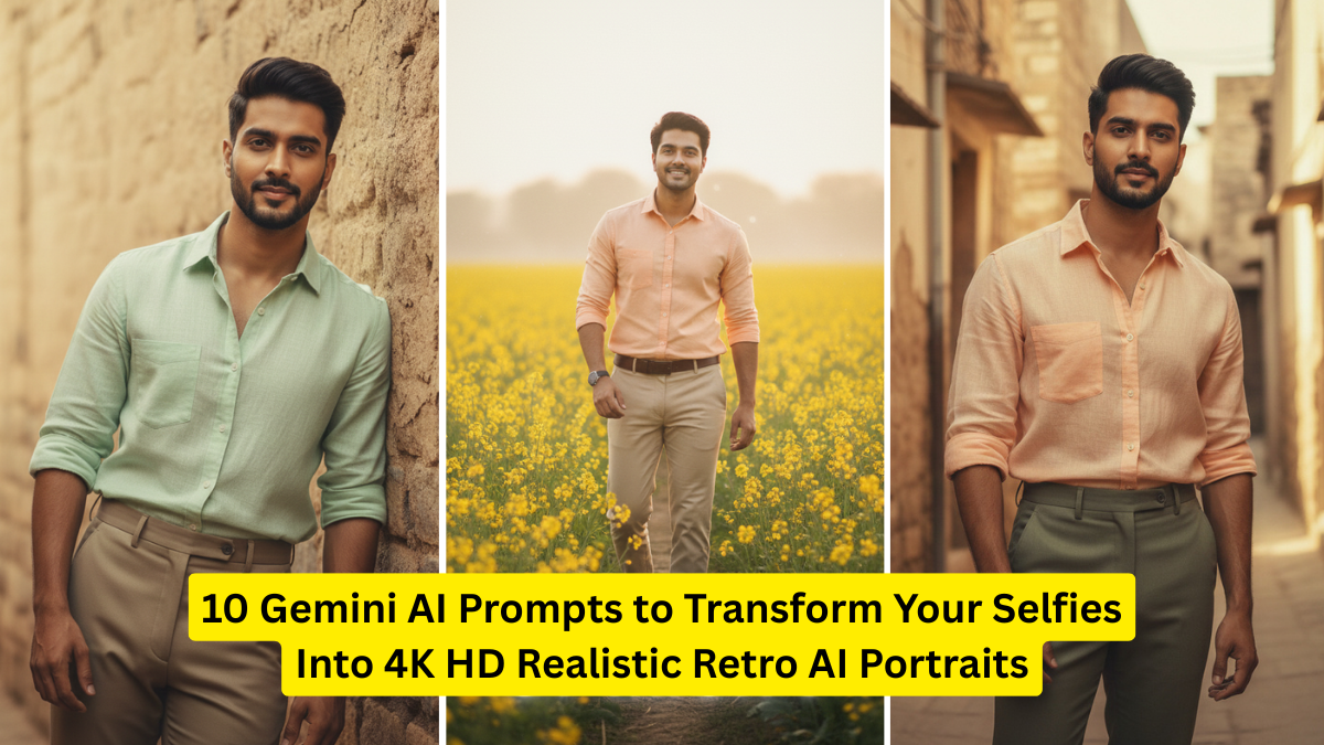 10 Gemini AI Prompts to Transform Your Selfies Into 4K HD Realistic Retro AI Portraits