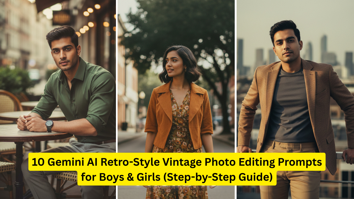 10 Gemini AI Retro-Style Vintage Photo Editing Prompts for Boys & Girls (Step-by-Step Guide)