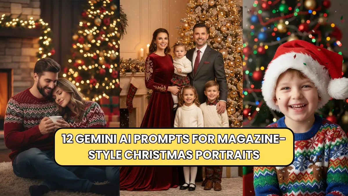 12 Gemini AI Prompts for Magazine-Style Christmas Portraits