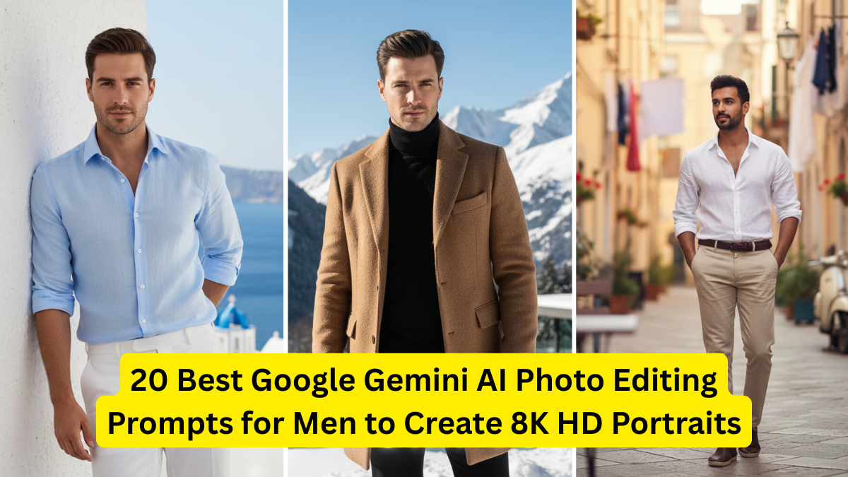 20 Best Google Gemini AI Photo Editing Prompts for Men to Create 8K HD Portraits