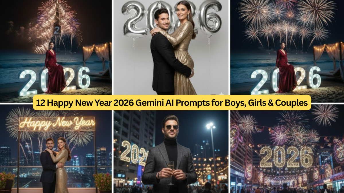 12 Happy New Year 2026 Gemini AI Prompts for Boys, Girls & Couples